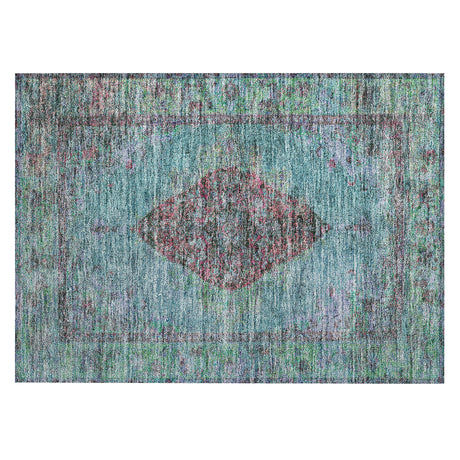 Addison Chantille ACN2021 Border Machine Made Traditional Aqua Rug