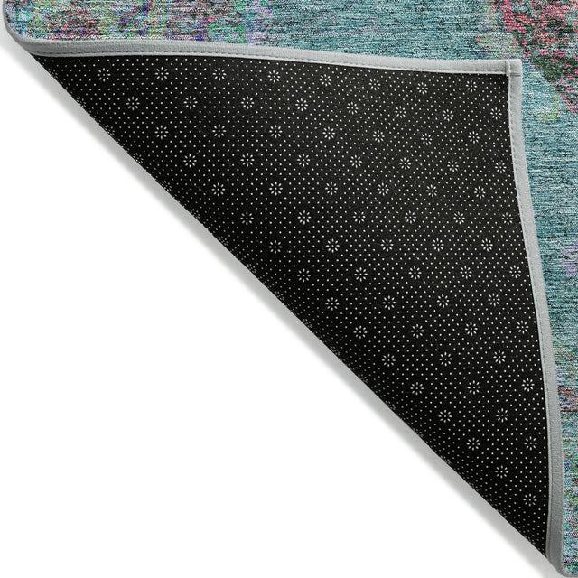 Addison Chantille ACN2021 Border Machine Made Traditional Aqua Rug