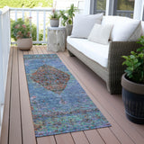 Addison Chantille ACN2021 Border Machine Made Traditional Blue Rug