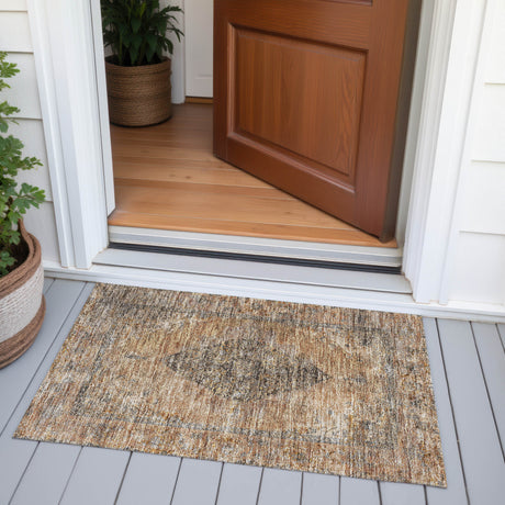 Addison Chantille ACN2021 Border Machine Made Traditional Copper Rug