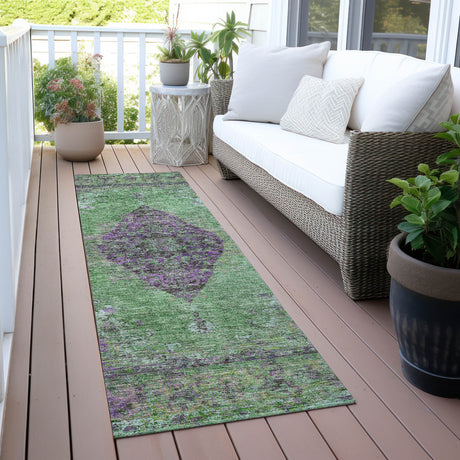 Addison Chantille ACN2021 Border Machine Made Traditional Lime Rug