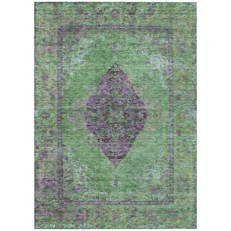 Addison Chantille ACN2021 Border Machine Made Traditional Lime Rug