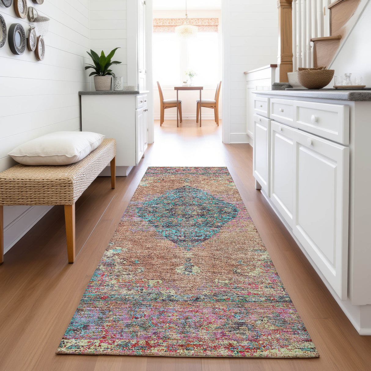 Addison Chantille ACN2021 Border Machine Made Traditional Orange Rug
