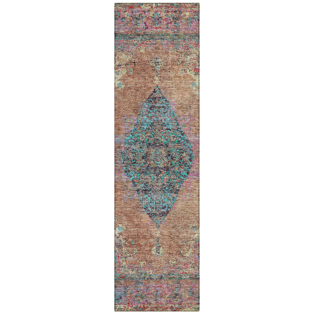 Addison Chantille ACN2021 Border Machine Made Traditional Orange Rug