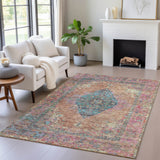 Addison Chantille ACN2021 Border Machine Made Traditional Orange Rug
