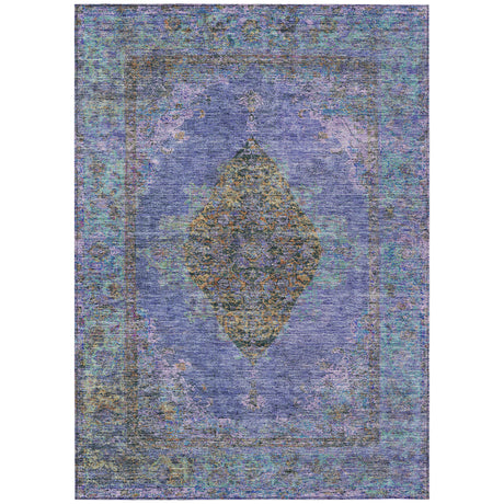 Addison Chantille ACN2021 Border Machine Made Traditional Purple Rug