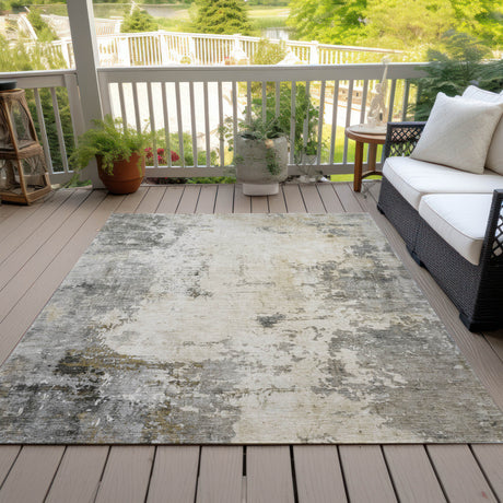 Addison Chantille ACN2022 Abstract Machine Made Transitional Pewter Rug