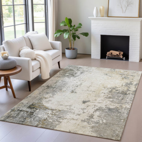 Addison Chantille ACN2022 Abstract Machine Made Transitional Pewter Rug