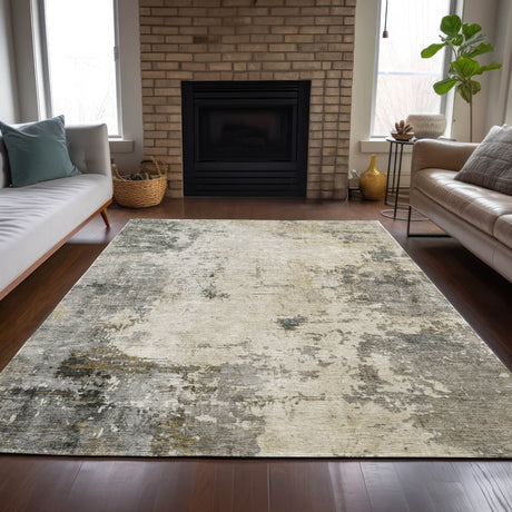 Addison Chantille ACN2022 Abstract Machine Made Transitional Pewter Rug