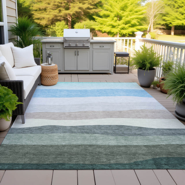 Addison Chantille ACN2023 Stripes Machine Made Transitional Green Rug