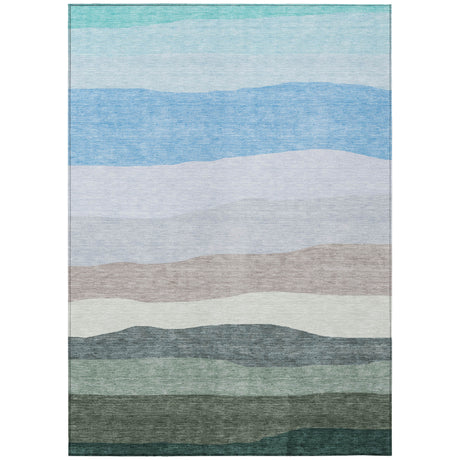 Addison Chantille ACN2023 Stripes Machine Made Transitional Green Rug