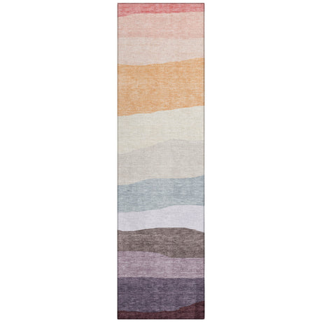 Addison Chantille ACN2023 Stripes Machine Made Transitional Orange Rug
