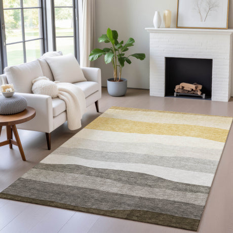 Addison Chantille ACN2023 Stripes Machine Made Transitional Pewter Rug