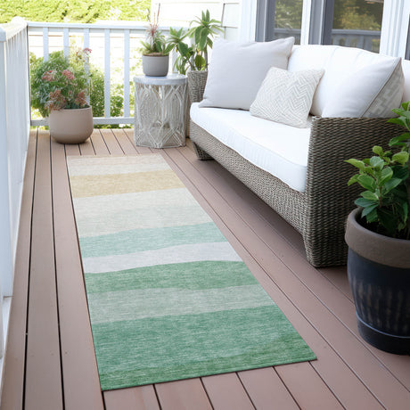 Addison Chantille ACN2023 Stripes Machine Made Transitional Teal Rug