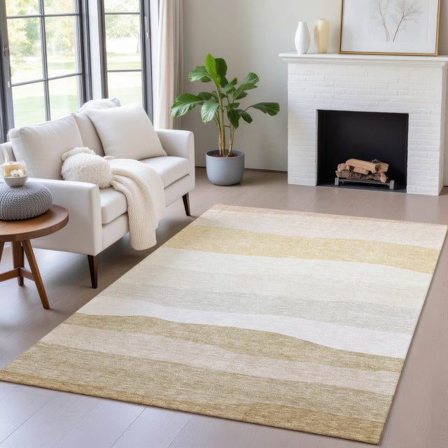 Addison Chantille ACN2023 Stripes Machine Made Transitional Wheat Rug