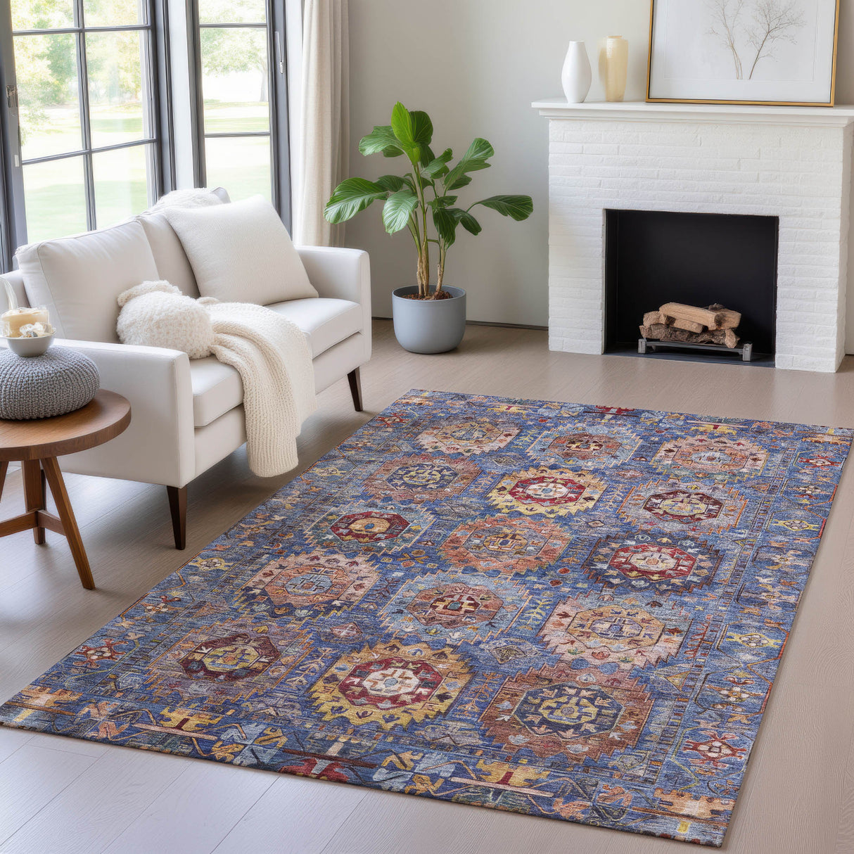 Addison Chantille ACN2024 Medallions Machine Made Traditional Denim Rug