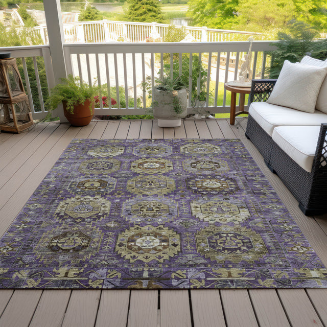 Addison Chantille ACN2024 Medallions Machine Made Traditional Eggplant Rug