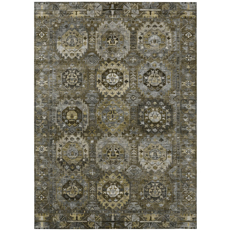 Addison Chantille ACN2024 Medallions Machine Made Traditional Mocha Rug