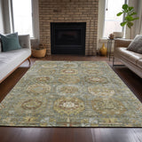 Addison Chantille ACN2024 Medallions Machine Made Traditional Sage Rug
