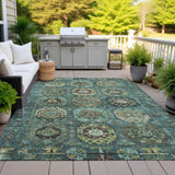 Addison Chantille ACN2024 Medallions Machine Made Traditional Teal Rug