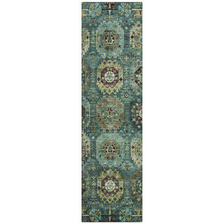 Addison Chantille ACN2024 Medallions Machine Made Traditional Teal Rug