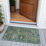 Addison Chantille ACN2024 Medallions Machine Made Traditional Teal Rug