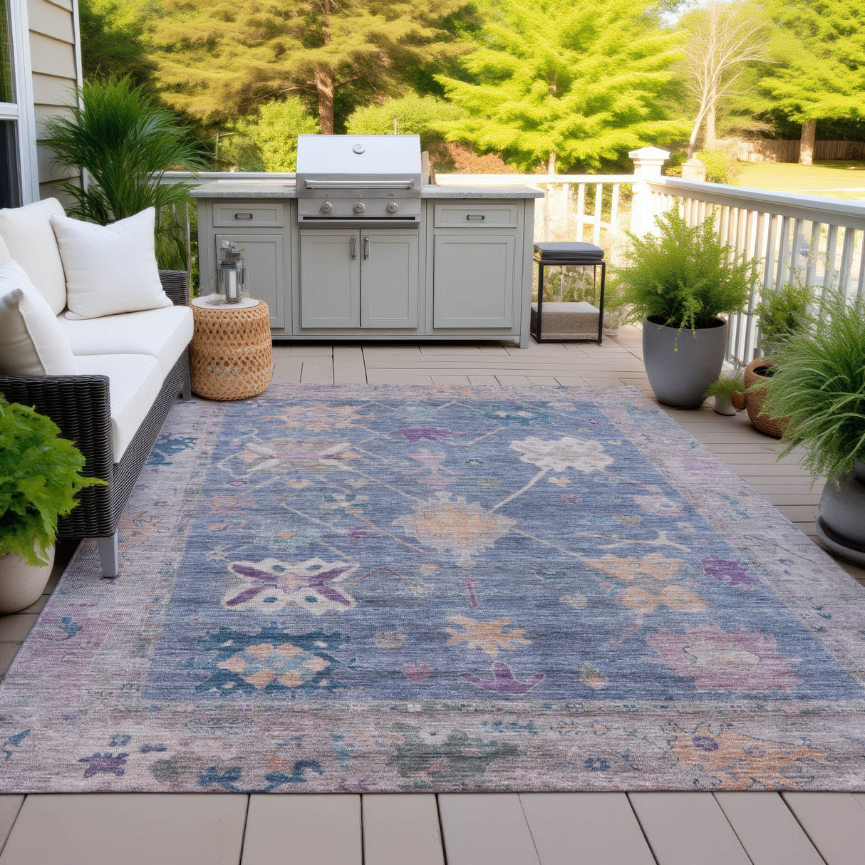 Addison Chantille ACN2025 Global Machine Made Traditional Blue Rug