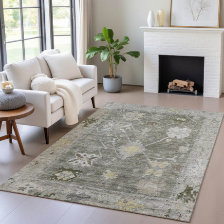 Addison Chantille ACN2025 Global Machine Made Traditional Pewter Rug