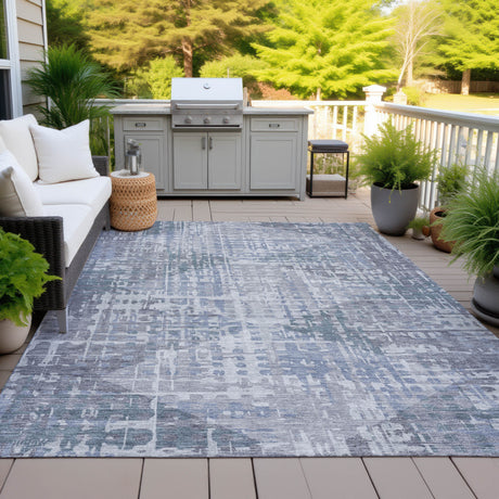 Addison Chantille ACN2026 Geometric Machine Made Transitional Blue Rug