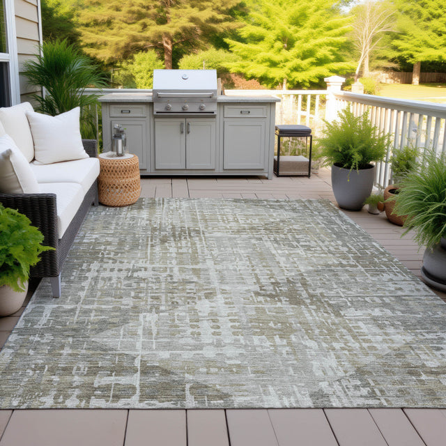 Addison Chantille ACN2026 Geometric Machine Made Transitional Pewter Rug