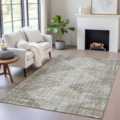 Addison Chantille ACN2026 Geometric Machine Made Transitional Pewter Rug