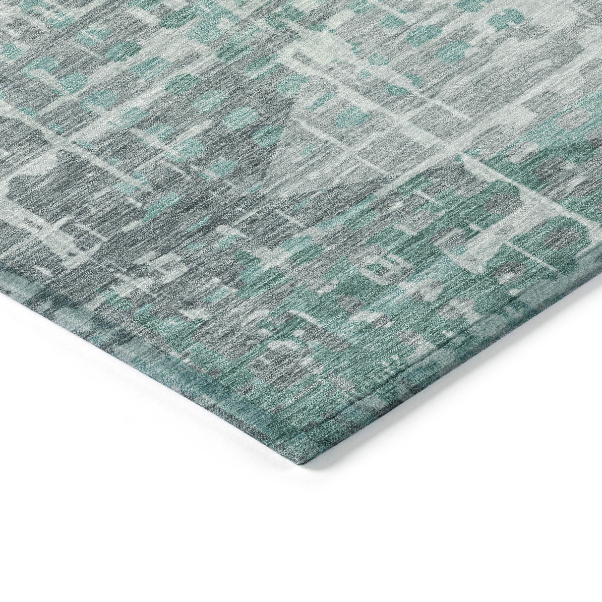 Addison Chantille ACN2026 Geometric Machine Made Transitional Teal Rug