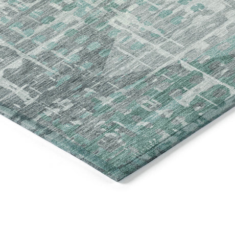 Addison Chantille ACN2026 Geometric Machine Made Transitional Teal Rug