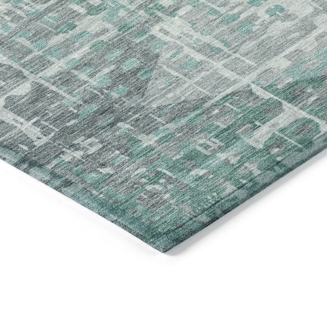 Addison Chantille ACN2026 Geometric Machine Made Transitional Teal Rug