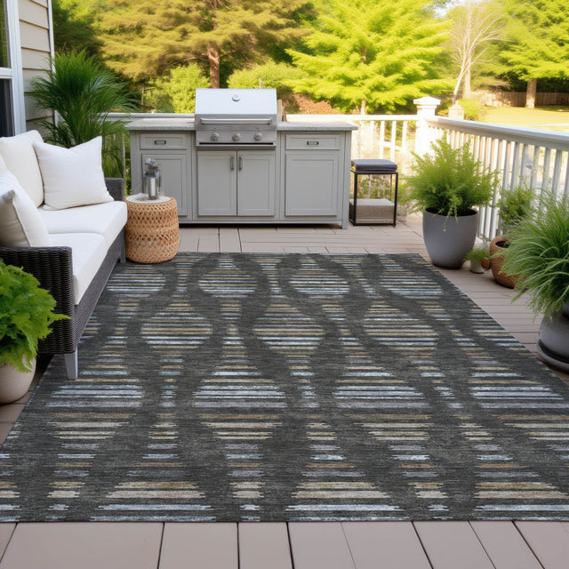 Addison Chantille ACN2027 Stripes Machine Made Transitional Coffee Rug