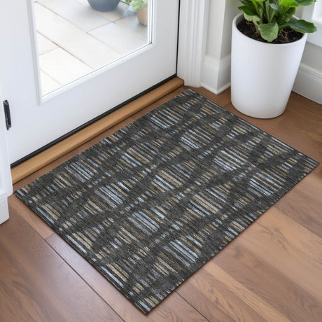 Addison Chantille ACN2027 Stripes Machine Made Transitional Coffee Rug