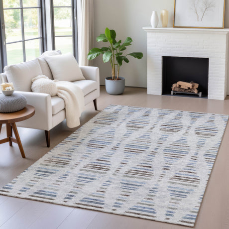 Addison Chantille ACN2027 Stripes Machine Made Transitional Putty Rug