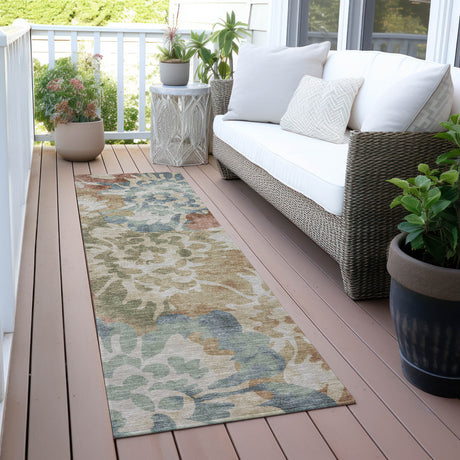 Addison Chantille ACN2028 Floral Machine Made Transitional Paprika Rug