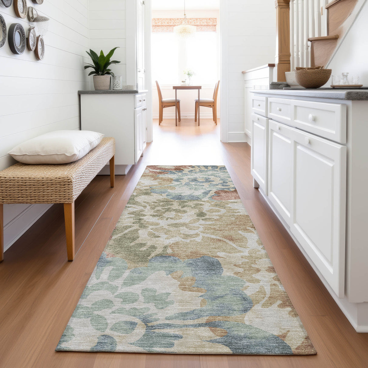 Addison Chantille ACN2028 Floral Machine Made Transitional Paprika Rug