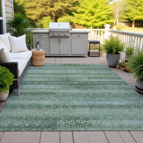 Addison Chantille ACN2029 Stripes Machine Made Transitional Aloe Rug