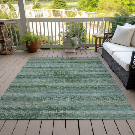 Addison Chantille ACN2029 Stripes Machine Made Transitional Aloe Rug