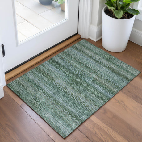 Addison Chantille ACN2029 Stripes Machine Made Transitional Aloe Rug