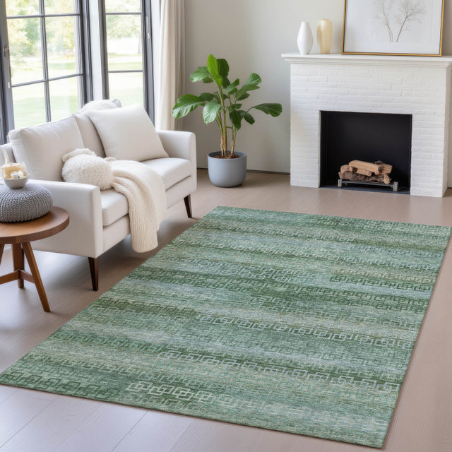 Addison Chantille ACN2029 Stripes Machine Made Transitional Aloe Rug