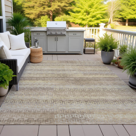 Addison Chantille ACN2029 Stripes Machine Made Transitional Beige Rug