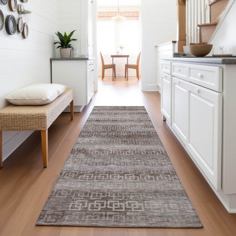 Addison Chantille ACN2029 Stripes Machine Made Transitional Chocolate Rug