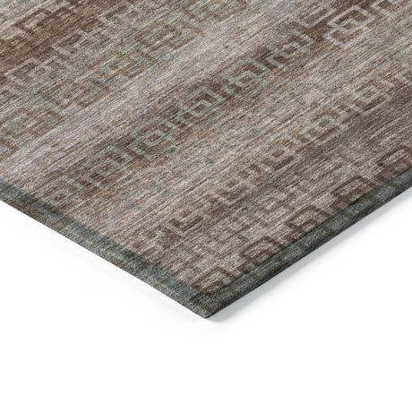 Addison Chantille ACN2029 Stripes Machine Made Transitional Chocolate Rug