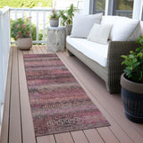 Addison Chantille ACN2029 Stripes Machine Made Transitional Pink Rug
