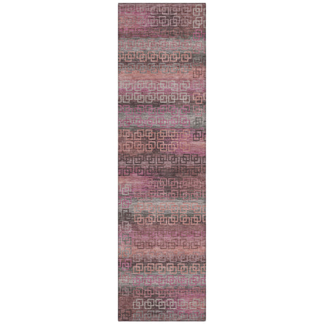 Addison Chantille ACN2029 Stripes Machine Made Transitional Pink Rug