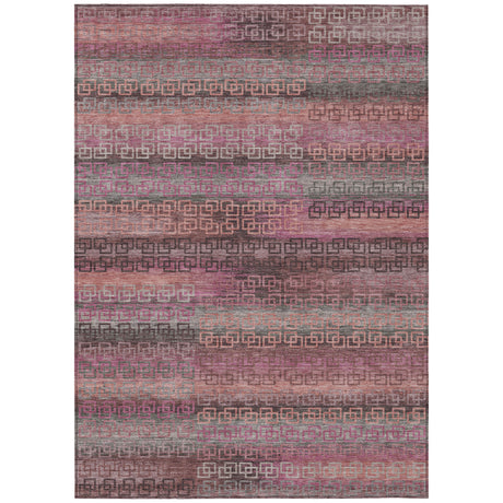 Addison Chantille ACN2029 Stripes Machine Made Transitional Pink Rug