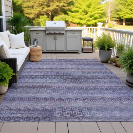Addison Chantille ACN2029 Stripes Machine Made Transitional Plum Rug